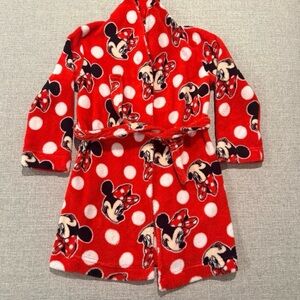 Disney Red Minnie Mouse Kids Robe